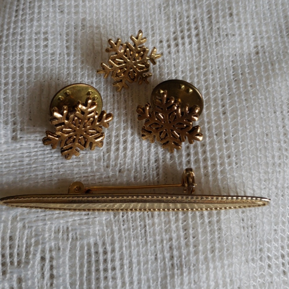 🎄🎄Snowfkake Pins & gold bar